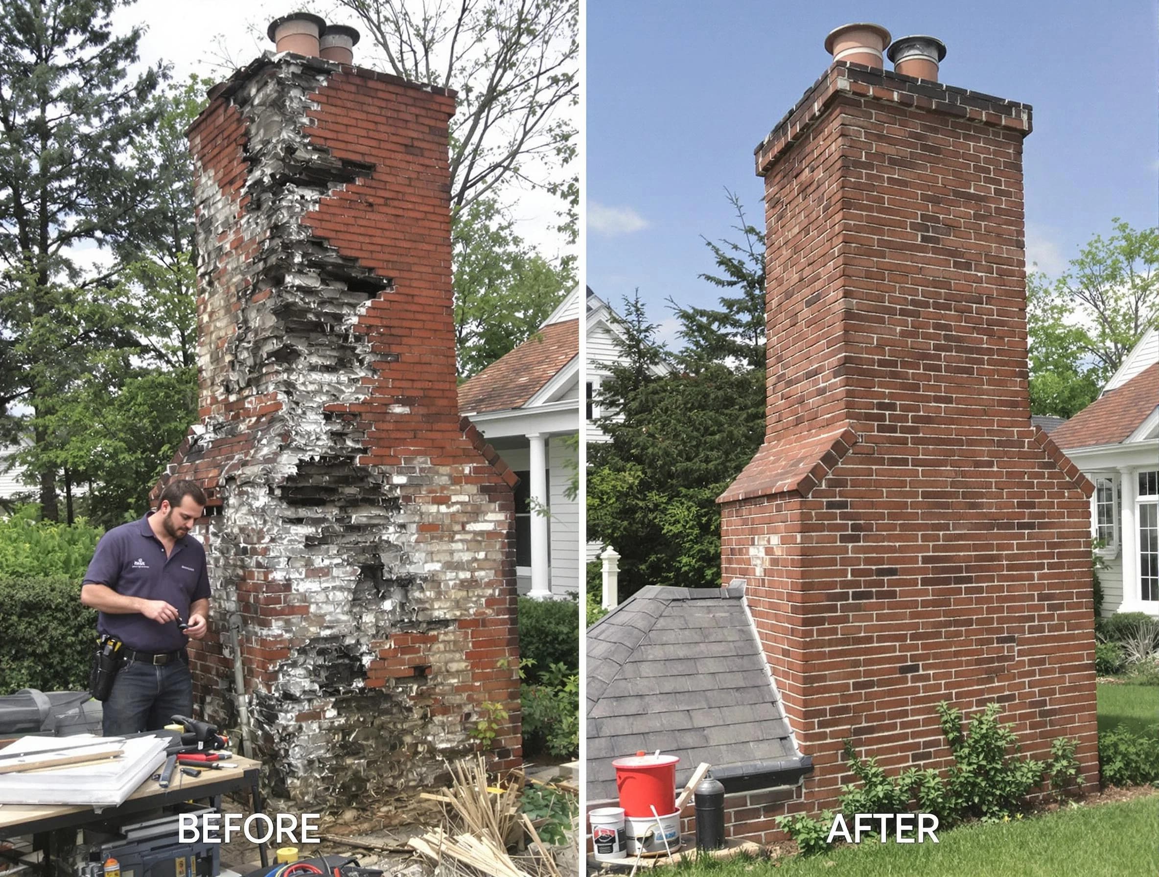 Mableton Chimney Sweep performing a full chimney restoration in Mableton, GA