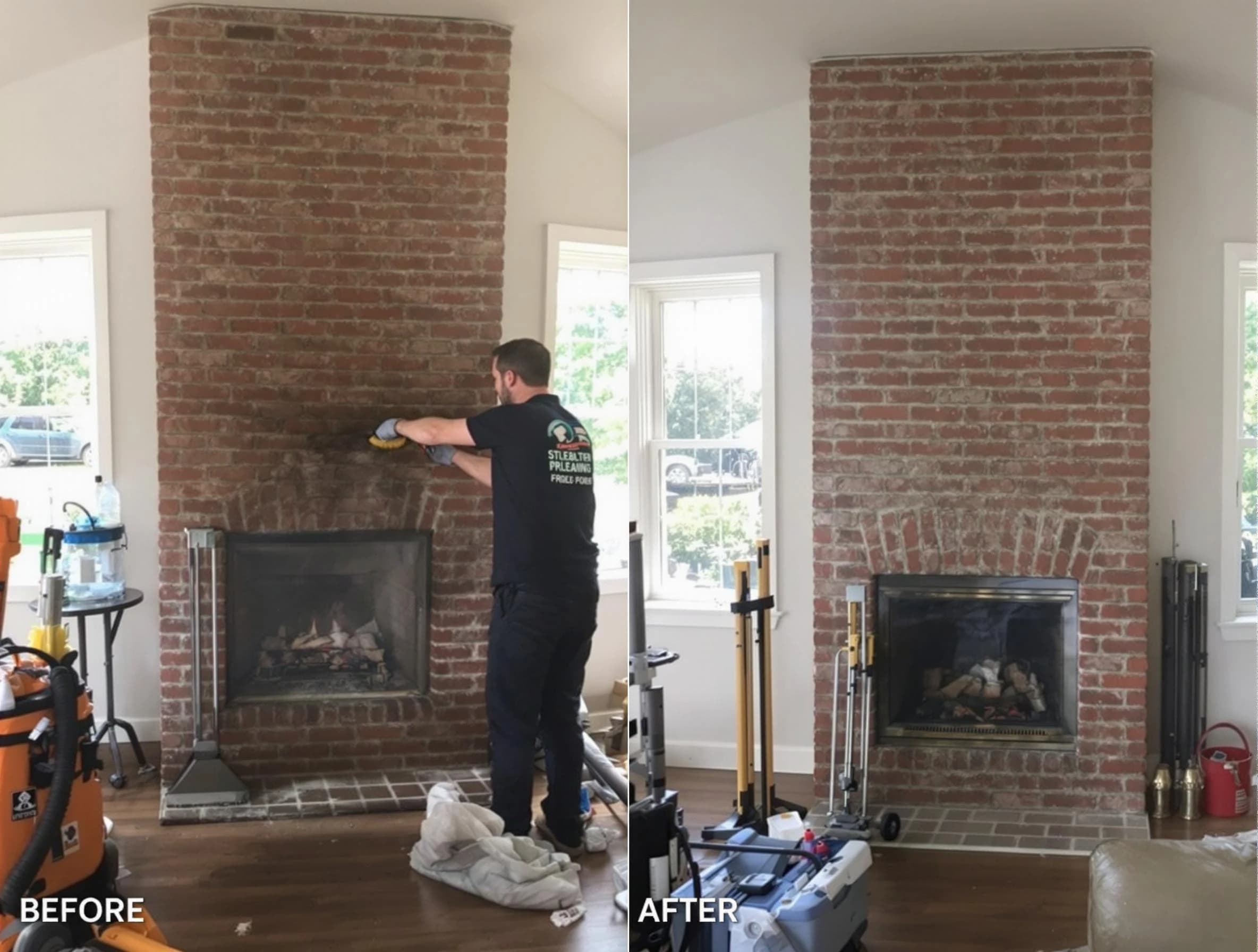 Finished chimney sweeping service by Mableton Chimney Sweep in Mableton, GA