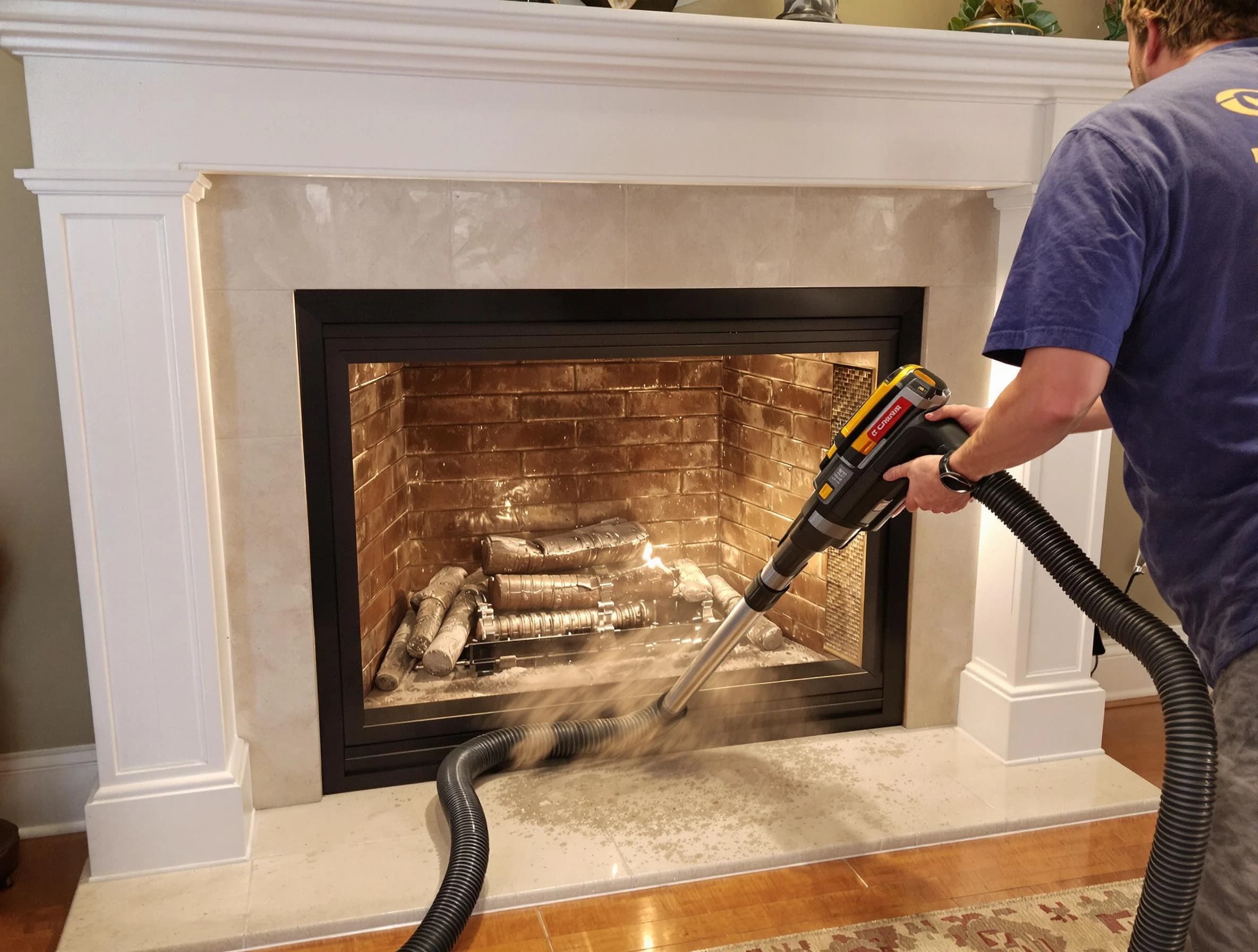 Fireplace cleaning performed by Mableton Chimney Sweep in Mableton, GA