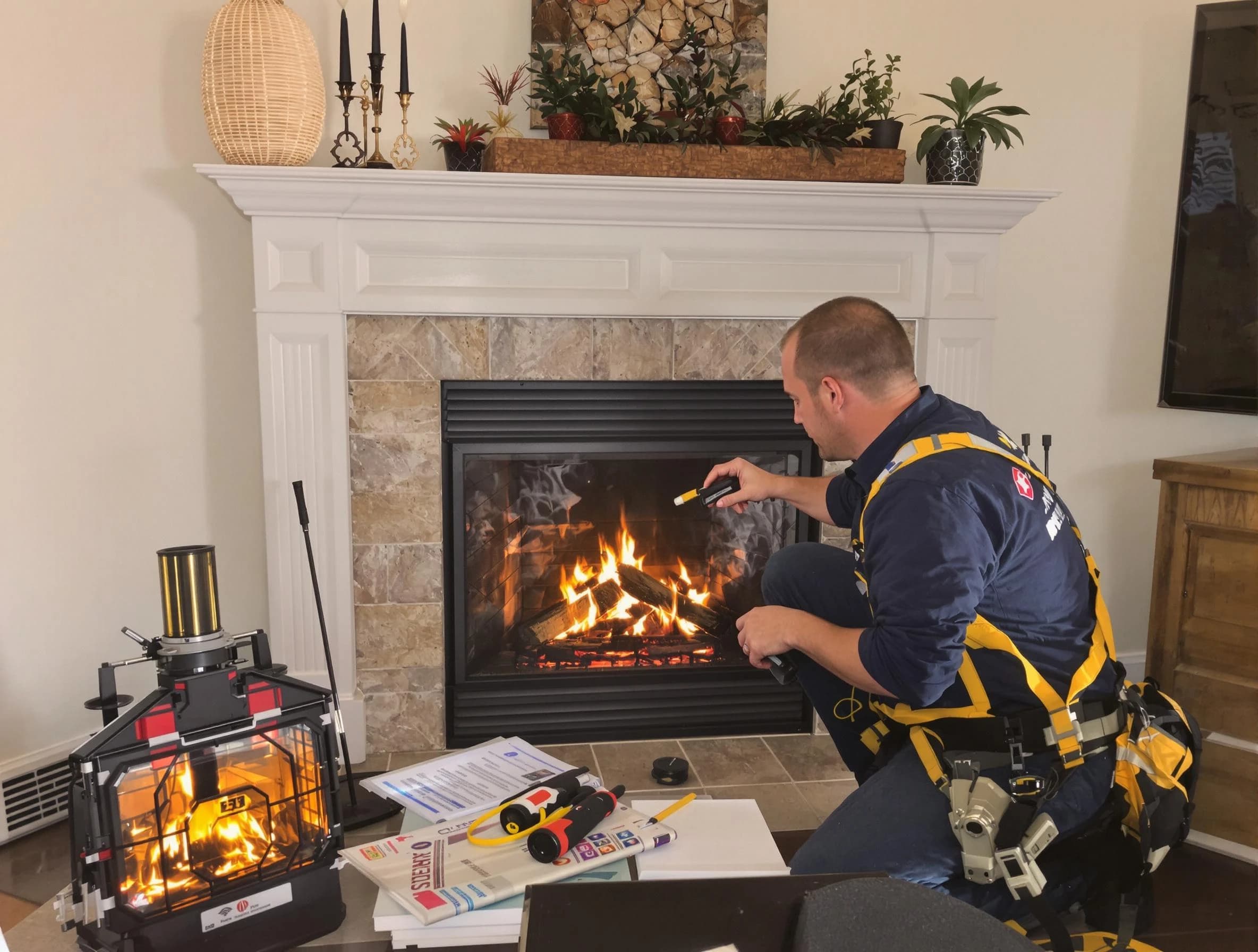 Safety-focused fireplace inspection by Mableton Chimney Sweep in Mableton, GA