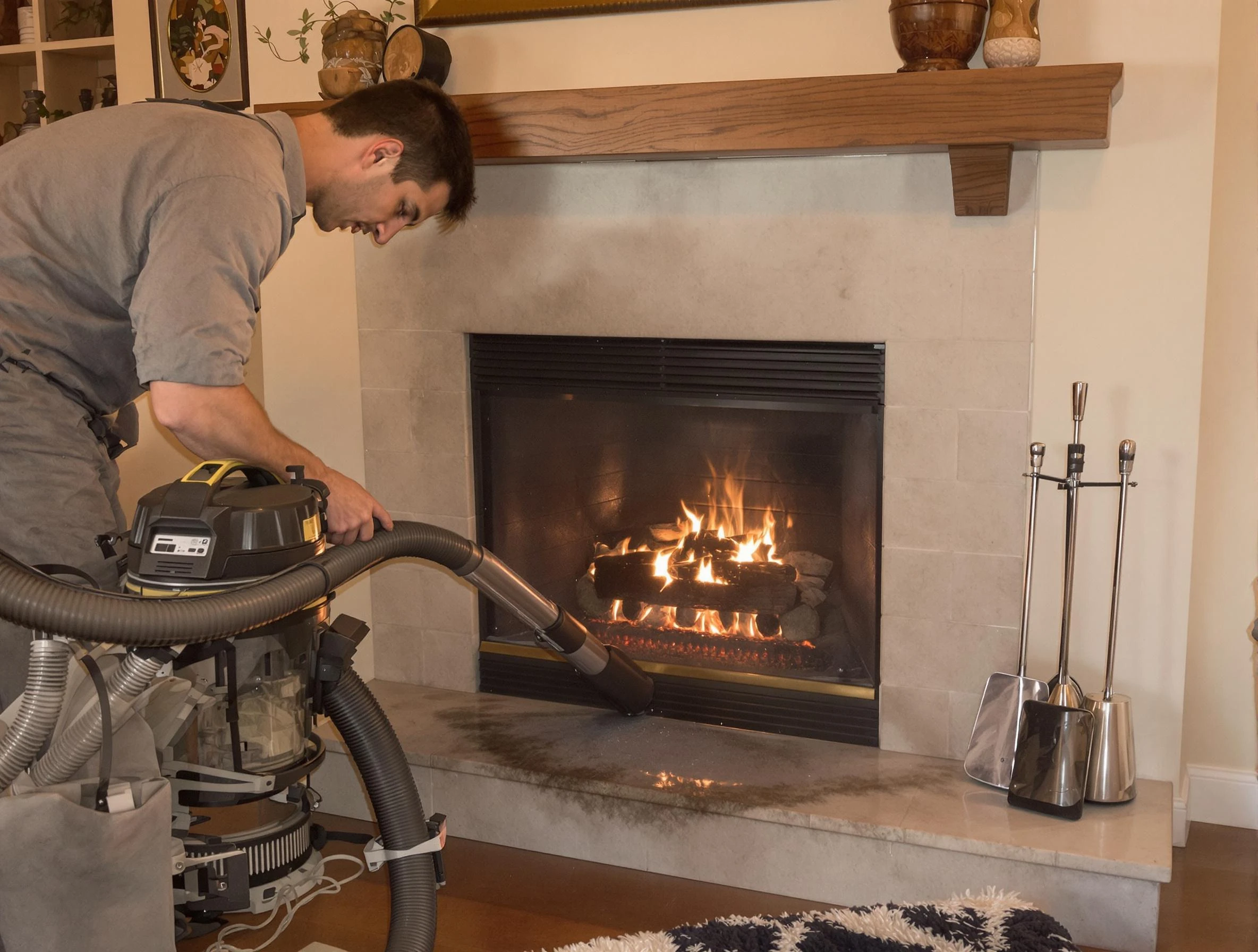 Routine fireplace upkeep by Mableton Chimney Sweep in Mableton, GA